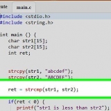 Compara dos cadenas en el lenguaje de programación c